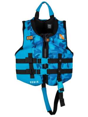 Ronix Top Grom (Blue Camo) Boy's Child Life Jacket 30-50LBS