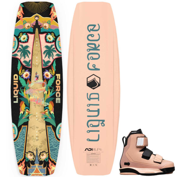 Liquid Force Holiday Women's Cable Wakeboard Package w/ Hook 6X Bindings [Coral] 2026