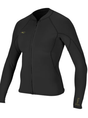O'Neill Bahia 1/0.5mm Full Zip (Glide Black/Black/Black) Women's Wetsuit Top