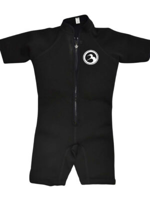 Barefoot International Short Sleeve Wetsuit Black W/ White Logo