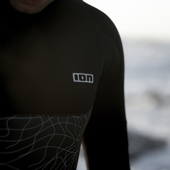 Mens wetsuit ION Seek Core 5/4 Back Zip Distorted-Black