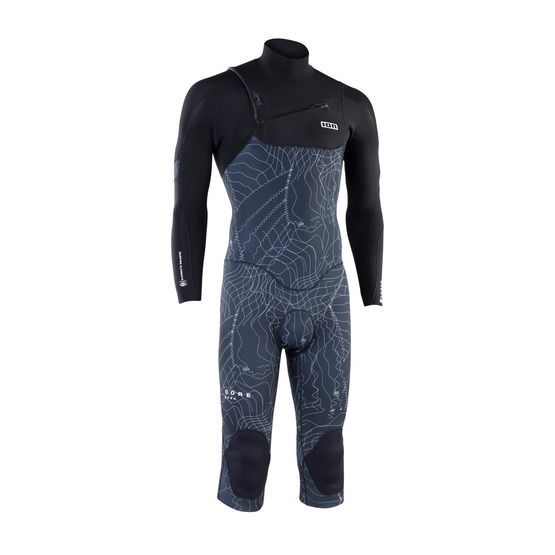 Mens wetsuit ION Seek Core 4/3 Overknee LS Front Zip Distorted-Black