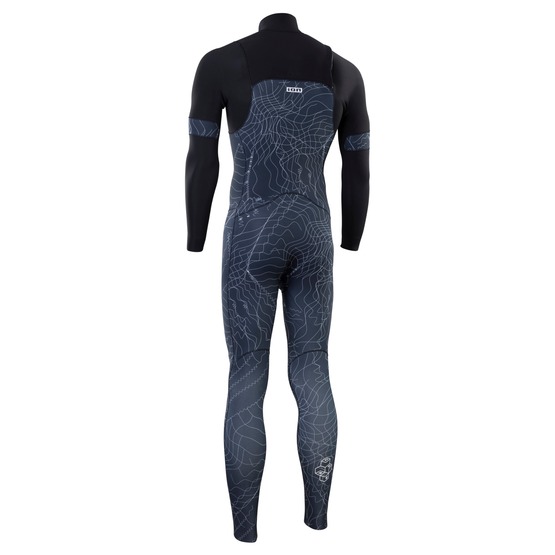 Mens wetsuit ION Seek Core 5/4 Front Zip Distorted-Black