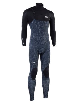 Mens wetsuit ION Seek Core 5/4 Front Zip Distorted-Black