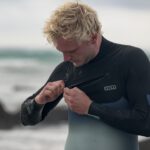 Mens wetsuit ION Seek Core 5/4 Front Zip Distorted-Black