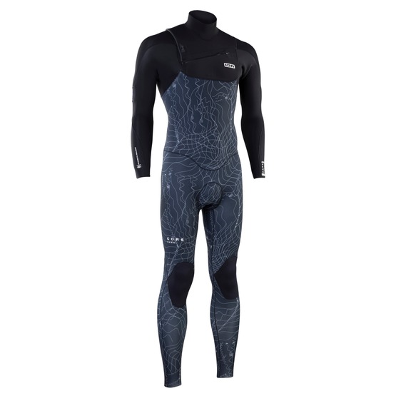 Mens wetsuit ION Seek Core 5/4 Front Zip Distorted-Black