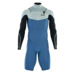 Mens wetsuit ION Element 2/2 Shorty LS Front Zip Cascade-Blue