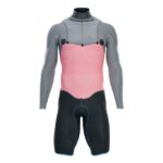 Mens wetsuit ION Element 2/2 Shorty LS Front Zip Cascade-Blue