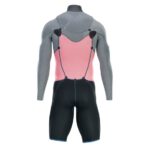 Mens wetsuit ION Element 2/2 Shorty LS Front Zip Cascade-Blue