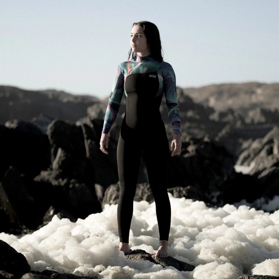 Womens wetsuit ION Amaze Core 5/4 Back Zip Tropical-Palm-Glitch