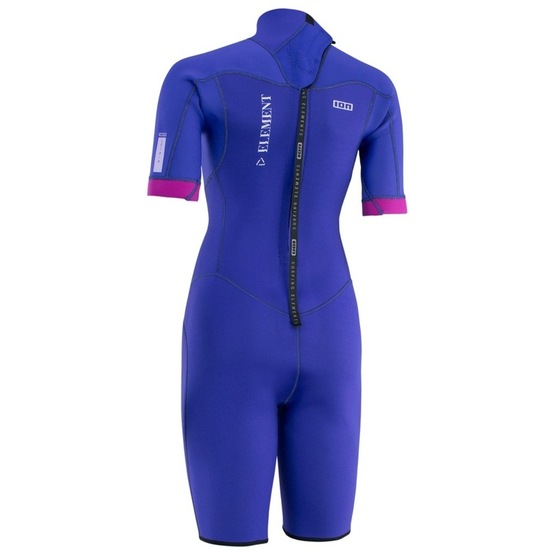 Womens wetsuit ION Element 2/2 Shorty SS Back Zip Concord-Blue