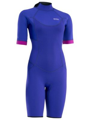 Womens wetsuit ION Element 2/2 Shorty SS Back Zip Concord-Blue