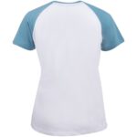 Womens T-Shirt JP-Australia Backprint White/Peacock Blue