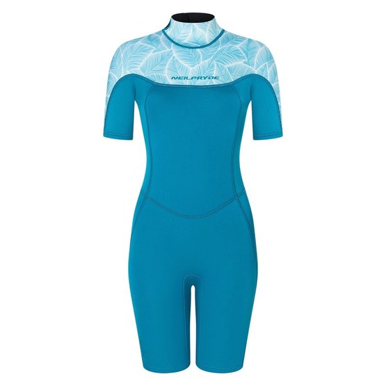 Womens wetsuit NeilPryde Spark S/S Shorty 2/2 BZ Petrol / Floral