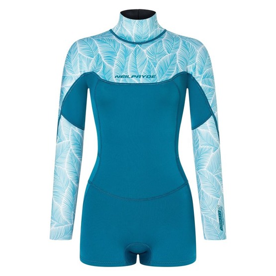 Womens wetsuit NeilPryde Spark L/S Spring Low Cut 2/2 BZ Petrol / Floral