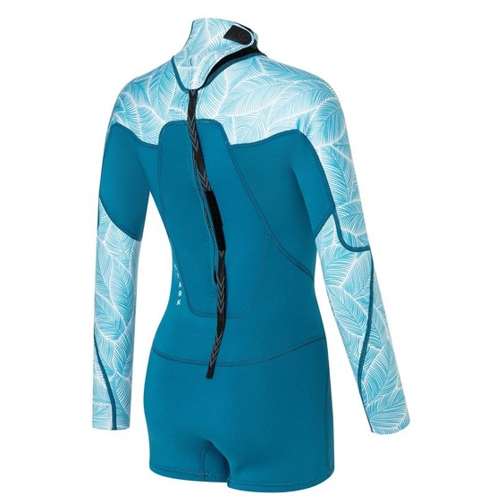 Womens wetsuit NeilPryde Spark L/S Spring Low Cut 2/2 BZ Petrol / Floral