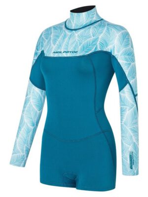 Womens wetsuit NeilPryde Spark L/S Spring Low Cut 2/2 BZ Petrol / Floral