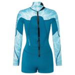 Womens wetsuit NeilPryde Spark L/S Spring Low Cut 2/2 BZ Petrol / Floral