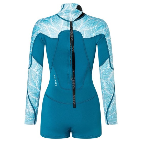 Womens wetsuit NeilPryde Spark L/S Spring Low Cut 2/2 BZ Petrol / Floral