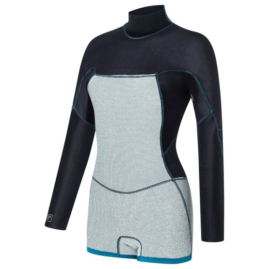 Womens wetsuit NeilPryde Spark L/S Spring Low Cut 2/2 BZ Petrol / Floral