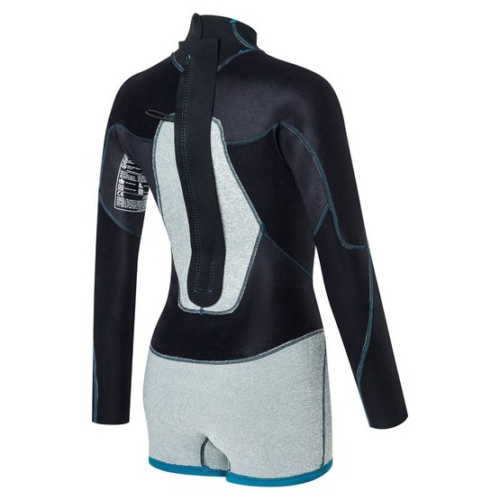 Womens wetsuit NeilPryde Spark L/S Spring Low Cut 2/2 BZ Petrol / Floral