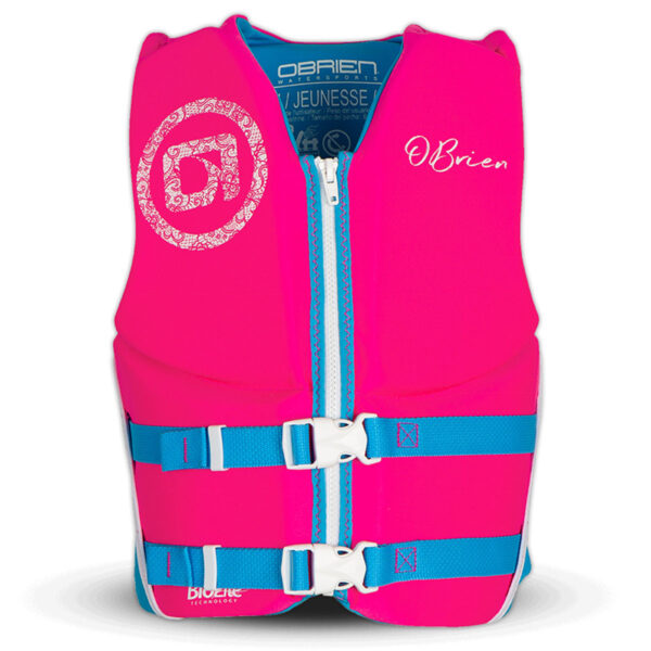 O'Brien Traditional Youth Life Jacket  (Pink/Aqua)