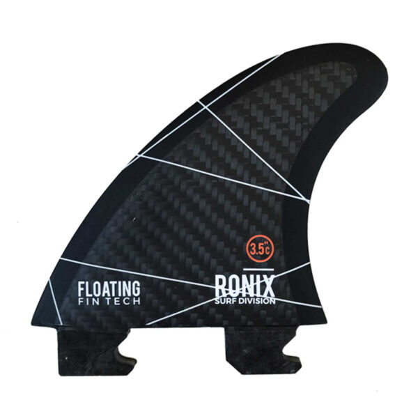 Ronix 4.0" Floating Fin-S 2.0 Tool-Less Fiberglass Center Surf Fin (Charcoal)